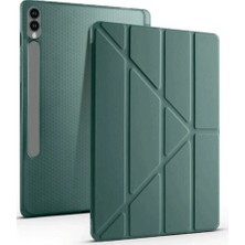 Mixora Galaxy X610 Tab S9 Fe Plus 12.4 Kılıf Kalemlikli Mars Tablet Kılıfı - Koyu Yeşil