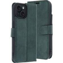  Iphone 15 Trend S Plus Kapaklı Kılıf - Yeşil