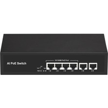 AyrStore Uranıum POE-4020-55W 4 Port 10/100 + 2 Port 10/100 RJ45 Uplınk Poe Swıtch (Realtek Chıpset)