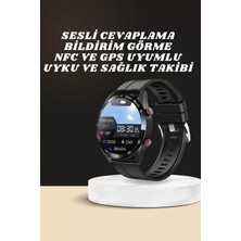 Pileli Store Pilelistore- Akıllı Saat Amoled Ekran Metal ve Deri Kordonlu Uyku ve Sağlık Takibi Titreşimli