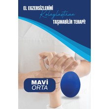 PremiumPort Mavi Silikon El Egzersiz Topu, Parmak Güçlendirme ve Fizik Tedavi Için