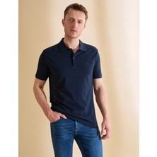 Pierre Cardin Erkek Lacivert Regular Fit %100 Pamuk Kıvrılmaz Polo Yaka Basic Tişört 50325312-VR033