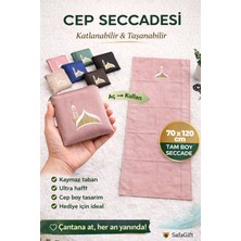 Safa Gift Kaliteli Taşınabilir Ergonomik Cep Boy Seccade, Fermuarlı Portatif Cep Seccadesi,seyahat Boy Seccade