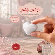 Badem10 Kalpli Beyaz Renk Porselen Düğme Kulp Mobilya Çoçuk Odası Çekmece Dolap Kulpu Kulbu Kulpları