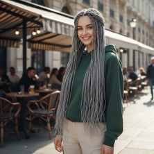 Alvera Afrika Örgüsü ve Rasta Için Sen / Orta Ton Gri