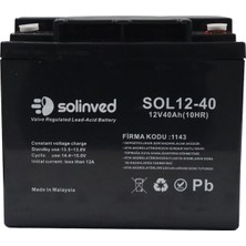 Solinved 12 Volt 40 Amper Kuru Tip Akü (2025 Tarihli)