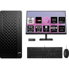 HP Prodesk 2 Tower G1I i5 14500 64GB RAM 2TB SSD 23.8" FHD Win11 Home B6XX1ETPN695 Masaüstü Bilgisayar + Per4 USB