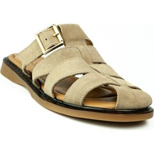 Moda Arena 26623 Vizon Süet Deri Kadın Terlik