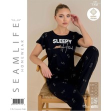 Viskon Kısa Kol Pijama Takımı