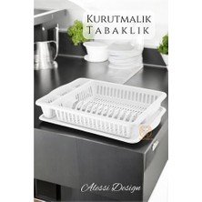 Turk Bulaşık Durulama Sepeti Tabaklık Bulaşık Kurutmalık Beyaz Alessi