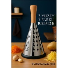 El Rendesi - Konik Tip Ergonomik 3 Taraflı Profesyonel 304 Paslanmaz Çelik 722920 Nemere