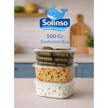 Solınso 🐳plastik Sızdırmaz Kap 500 gr cc Kullan At Tek Kullanımlık Plastik Kapaklı Kase 100 Adet