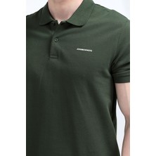 JB John Borners Erkek Polo Yaka Marka Baskılı %100 Pamuklu T-Shirt Nefti - 26Y 2127