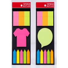 Artlantis Giysi Baloncuk Şekilli Yapışkanlı Not Kağıdı 5 Renk 2 Adet Neon Renkler Neon Ayraç Karışık Şekilli Fosforlu Not Kağıdı