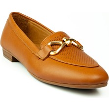 Moda Arena 113 Taba Deri Kadın Babet