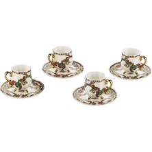 LuckyArt Velora Bone 4’lü Altın Ayaklı Kahve Fincanı Seti 80 ml