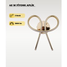 AC Aydınlatma 40W LED Fiyonk Aplik – 3 Renk Işık (Sarı/beyaz/gün Işığı) Gold Dekoratif Duvar Aydınlatması