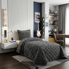 Goldroom Home Ranya Kadife Nakışlı Tek Kişilik Yatak Örtüsü