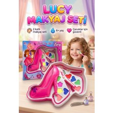 Farbu Oyuncak Lucy Ikili Topuklu Ayakkabı Şeklinde Tasarımlı 5 Farklı Renk Boyalı Eğitici Oyuncak Makyaj Seti