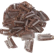 Alvera Çıt Çıt Klipsi Büyük / 10 Adet / Açık Kahverengi