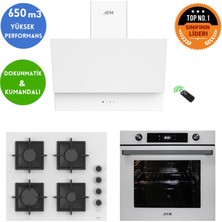 Afm Tech ve Ferre Markalı Sarwi Turbolu Dijital Beyaz Ankastre Set (SC206-FA Döküm + FM7701+FM3401)