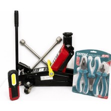 North Araç Yol Yardım 4’lü Set – Kriko + Bijon Anahtarı + Pense + LED Fener
