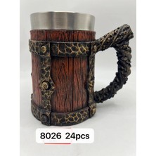 Pileli Store Büyük Boy Eskitme Motifli Çelik Kupa Kod 8026