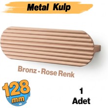 Badem10 Aytuğ Metal (128 mm - 12.8 Cm) Rose Kulp Mobilya Mutfak Çekmece Dolap Kapak Kulbu Kulpu Kulpları