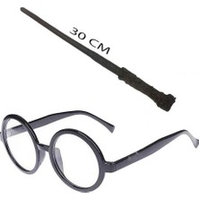 Nemere Harry Potter Asası ve Siyah Çerçeveli Gözlük Seti