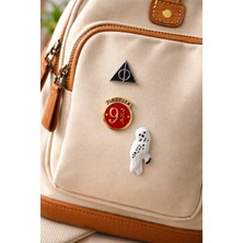 Herşey Nota 3’lü Pin Rozet Seti Harry Potter Platform 9¾ Baykuş Sembol Unisex