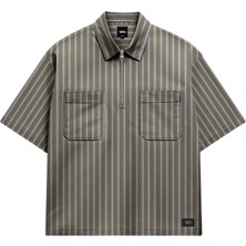 VN000T7NGD21 Vans Cropped Zip Ss Woven Erkek T-Shirt Antrasit