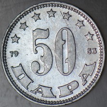 Banknoting Yugoslavya 50 Para 1953 Çilaltı.