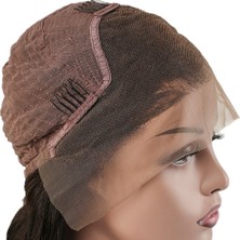 Gerçek Front Lace Tül Peruk / Afro Daalı / Bakır 70/75CM