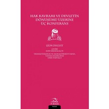Pinhan Yayıncılık Hak Kavramı ve Devletin Dönüşümü Üzerine Üç Konferans