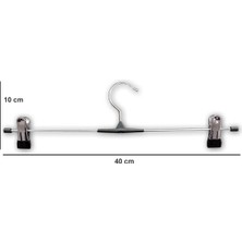 Ağırsoy 10 Adet Paslanmaz Çelik Mandallı, Galvaniz Teli, Etek Pantolon Askısı 40 cm