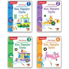 Dikkat Atölyesi Yayınları Okul Öncesi Makas Etkinlikleri Kes, Yapıştır, Oyna 4'lü Set Eğlenceli Aktiviteler