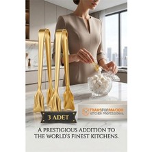 Findit Inês Gold 3'lü Paslanmaz Çelik Mini Şeker Maşası Seti 12CM 722952