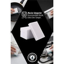 MidasTech 4’lü Melamin Katkılı Ultra Güçlü Mucize Leke Silici Sünger Seti 722894 Midiastech
