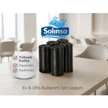 Solınso Kalın Çöp Torbası 10’lu 300 gr x 5 Rulo Siyah Çöp Poşeti 80X110 cm Jumbo Endüstriyel Çöp Torbası