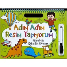Net Çocuk Yayınları Adım Adım Resim Yapıyorum - Yeşil Kapak - Silinebilir Etkinlik Kitabım
