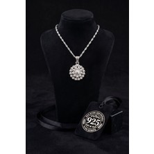 Erdobia 925 Ayar Geleneksel Telkari Midyat Bereket Serisi Çiçek Gümüş Kolye - Orta