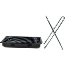 A&A Orta Boy Premium Seri Kalın Emaye Mangal Katlanır Ayaklı 1. Sınıf Paslanmaz Barbekü Mangal 57 x 32CM