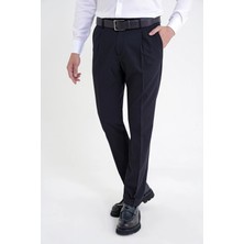 Efor Comfort Fit Yan Cep Esnek Pamuklu Gabardin Tek Pileli Lacivert Pantolon P 1211