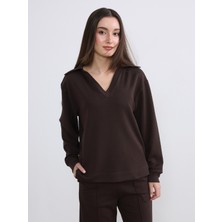 Soulife Petite Polo Yaka Kadın Sweatshirt