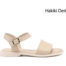 Gönderi(r) Kadın Antik Bej  Bilek Bağlı Hakiki Deri Sandalet