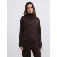 Soulife Petite Polo Yaka Kadın Sweatshirt