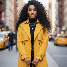 Gerçek Front Lace Tül Peruk / Kabarık Afro / Doğal 65/70CM