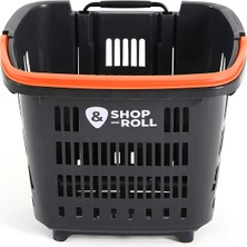 Rafiste Tekerlekli Market Sepeti (Tekerlekli Alışveriş Sepeti) 34 L Turuncu