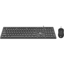 Zemheri Lenovo Lecoo CM102 USB Kablolu Q Klavye - Mouse Set Siyah