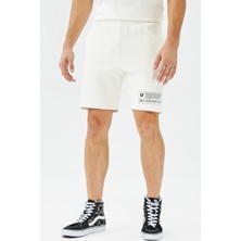 Urban Theory Printed Men's Short Erkek Pamuk Spor Şort Beyaz
